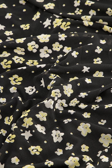 FLAKE DRESS BLACK/DIJON YELLOW 4