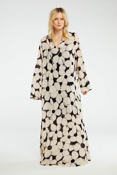 GISELLE DRESS CREME BRULEE/BLACK 4