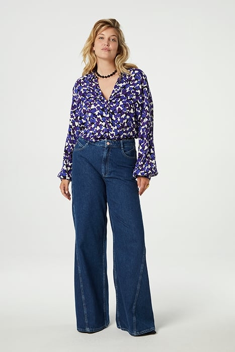 LIV BLOUSE BLACK/POPPY PURPLE 2