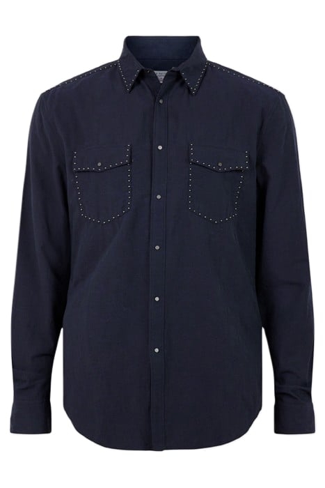SLIM FIT STUDDED SHIRT DARK NAVY 2