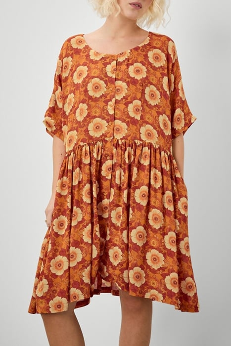 OVERSIZED PRINTED MIDI DRESS ANEMONE RETRO 1