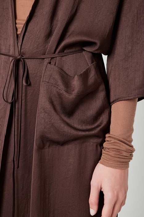 7/8 SLEEVES BELTED KIMONO JACKET CHOCOLAT 5