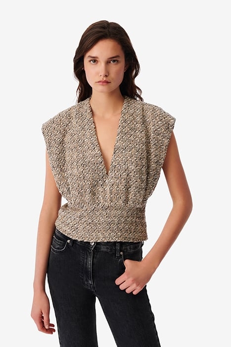 GLENA TANK TOP IN ECRU/BLACK 1