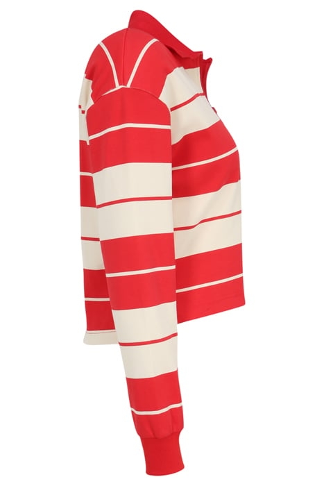 TACNA CROPPED POLO LONGS SLEEVE SHIRT TRUE RED / WHITECAP GR 6