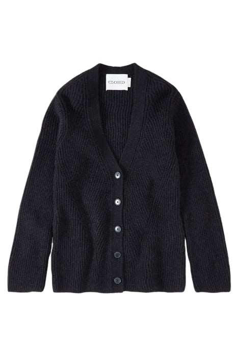 V CARDIGAN LONG SLEEVE KNITS BLACK 4