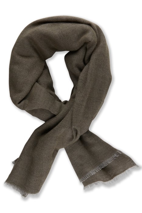 SCARVE, COTTON/WOOL/NYLON, 70 X 180 CM GREEN PATTERN 1