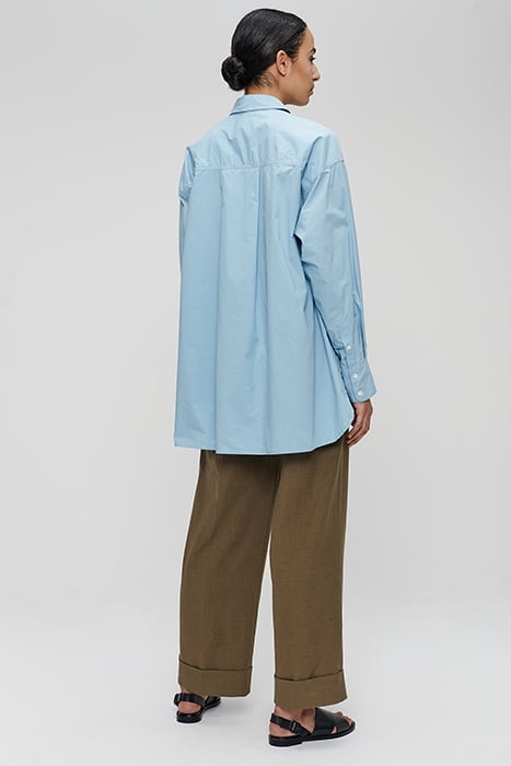 WIDE ORGANIC COTTON SHIRT FOUNTAIN BLUE 3