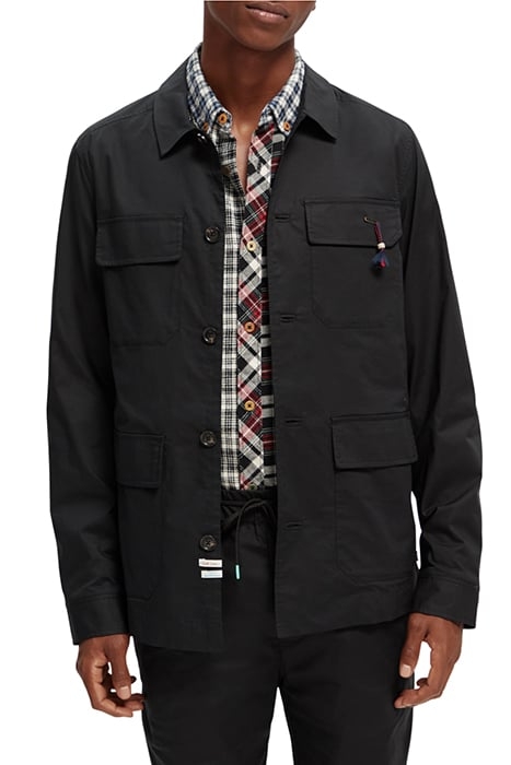 LIGHTWEIGHT POPLIN ARMY JACKET BLACK 1
