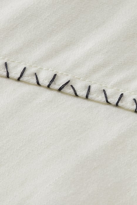 WASHED DENIM WESTERN SHIRT WITH DAMAGES IN SLIM FIT OFF WHIT 8