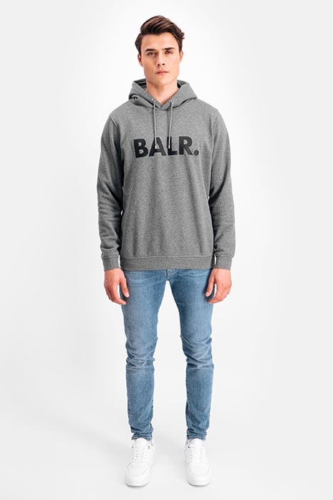 BALR. BRAND STRAIGHT HOODIE DK GREY HEATHER 1