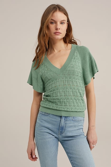 KNITTED PULLOVER GREYISH GREEN 1