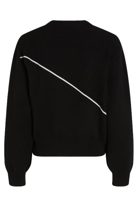 KLJ CONTRAST RIBBED SWEATER BLACK 2