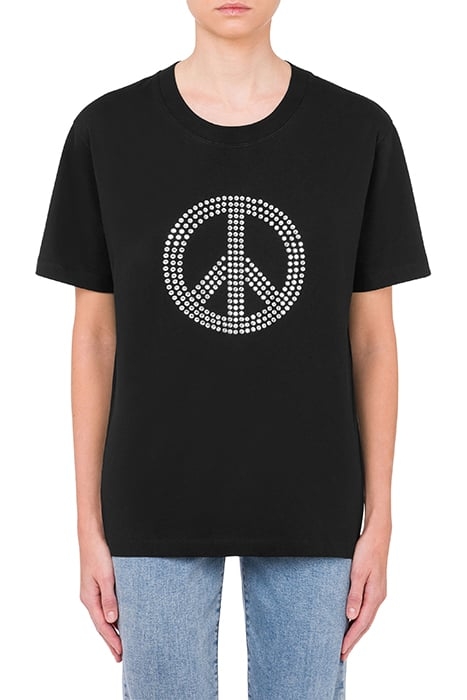 PEACE SYMBOL JERSEY T-SHIRT BLACK 1