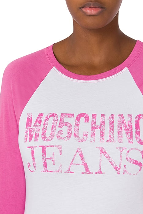 MOSCHINO JEANS LOGO JERSEY DRESS WHITE 4