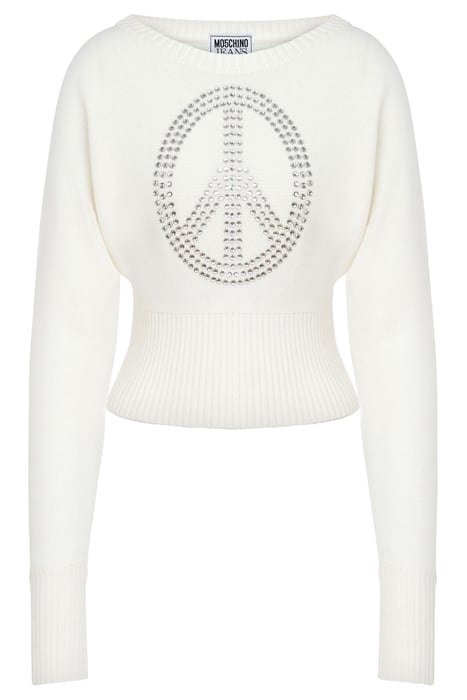 PEACE SYMBOL WOOL BLEND SWEATER WHITE 3