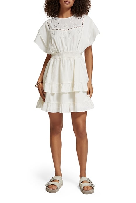 MINI DRESS WITH BRODERIE ANGLAISE SOFT ICE 1