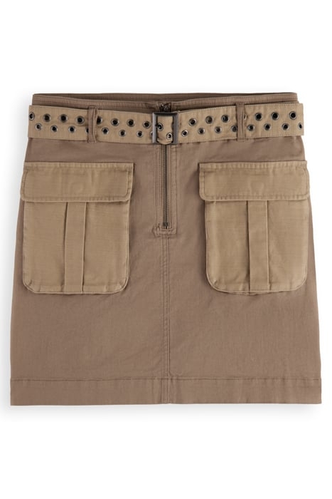 HIGH-RISE CARGO MINI SKIRT LIGHT ARMY 4
