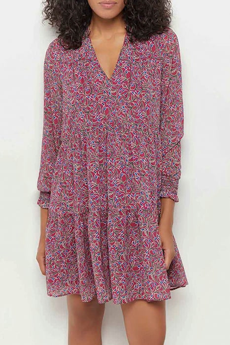 RISOTA - FUCHSIA DRESS WITH ROMANTIC FOLIAGE PRINT IN RECYCL 4