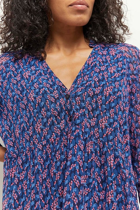 CERES - NAVY BLOUSE WITH GRAPHIC BOUQUET PRINT IN RECYCLED P 4