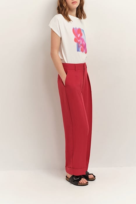 PUZZLE - CHILIPEPPER CROPPED SUIT TROUSERS IN RECYCLED POLYE 3