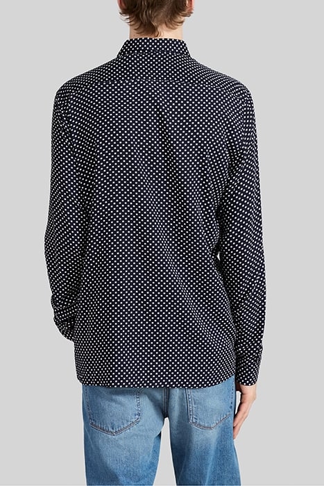 NAVY LENZING™ ECOVERO™ SLIM SHIRT, POLKA DOT MOTIF 2