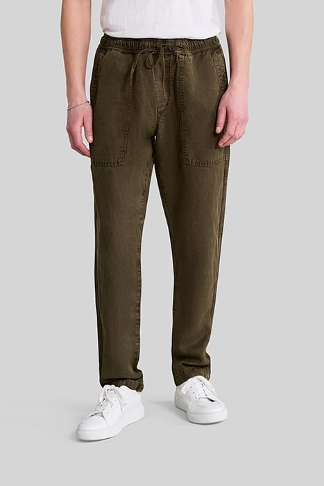 KHAKI LYOCELL® CROPPED JOGGERS 1