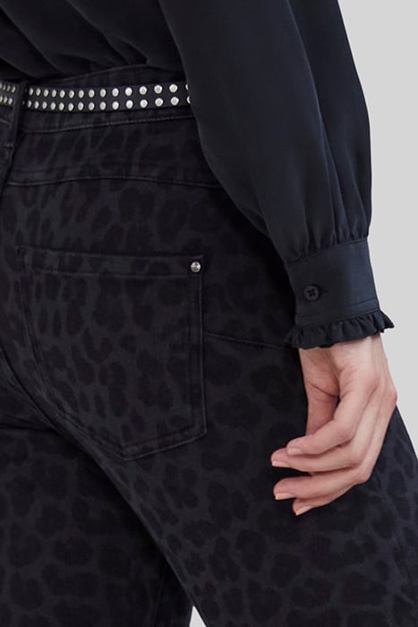 CHARCOAL SLIM JEANS WITH LEOPARD MOTIF 7