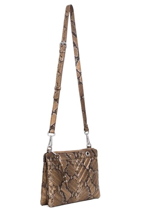 GOLD LEATHER PYTHON-LOOK 1440 REPORTER CLUTCH BAG 4