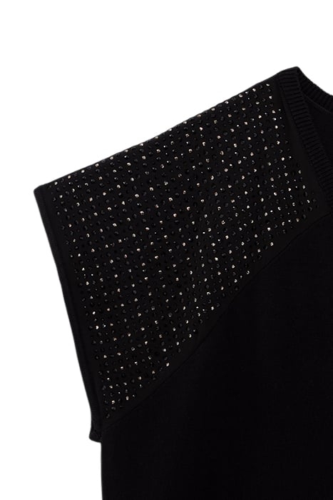 BLACK KNIT SHORT SLEEVE T-SHIRT WITH DIAMANTÉ 7