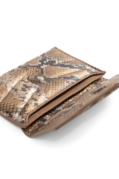 GOLD LEATHER PYTHON CARDHOLDER 4