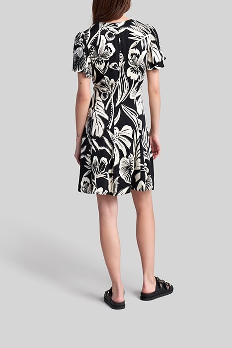 BLACK LENZING™ ECOVERO™ TROPICAL PRINT DRESS 3