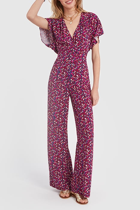 DARK RED TACHIST PRINT JUMPSUIT 1