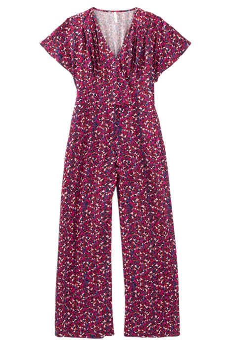 DARK RED TACHIST PRINT JUMPSUIT 3
