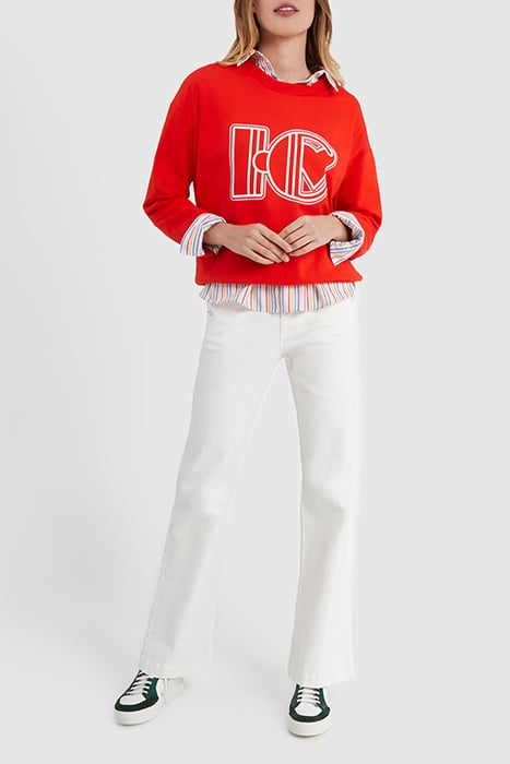 CRIMSON RED SWEATSHIRT WITH XL MONOGRAM 3