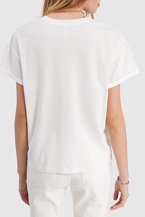 OFF-WHITE T-SHIRT, ROCK MINI-FLOWER & HEART IMAGE 2