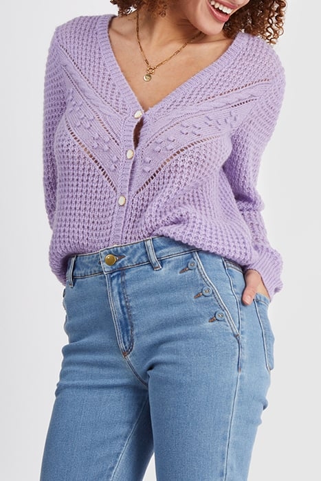 VIOLET DECORATIVE KNIT CARDIGAN 5