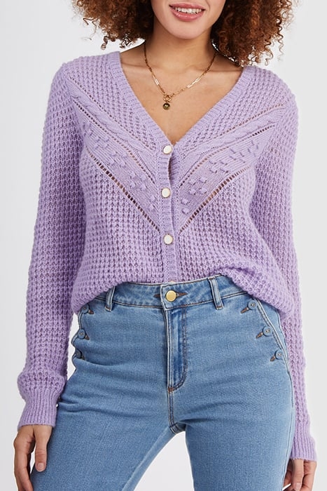 VIOLET DECORATIVE KNIT CARDIGAN 1