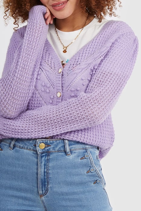 VIOLET DECORATIVE KNIT CARDIGAN 6