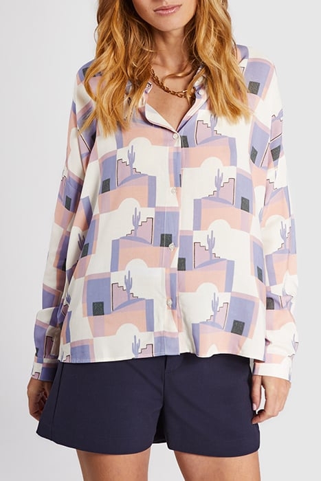 ECRU SHIRT WITH CACTUS ARTY MOTIF 1