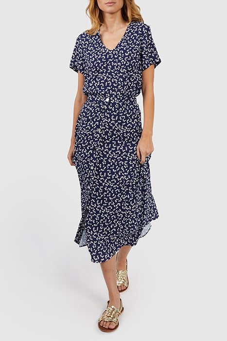 NAVY GRAPHIC PRINT LONG SKIRT 3