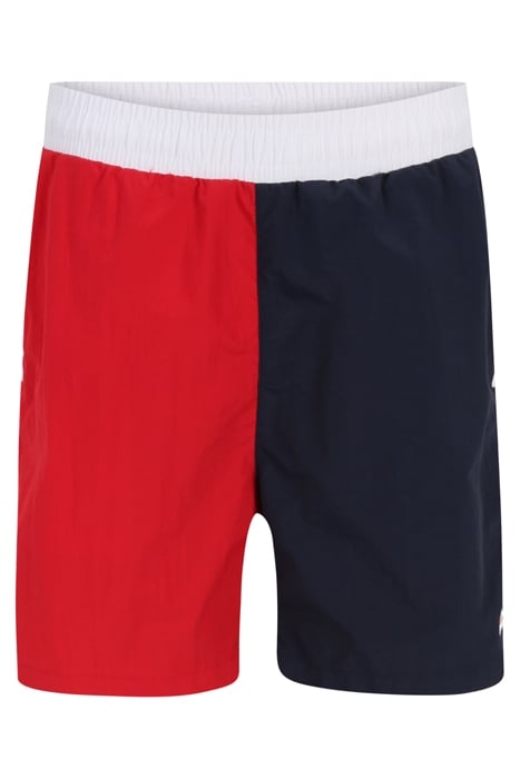 SPALL BLOCKED BEACH SHORTS TRUE RED-BLACK IRIS-BRIGHT WHITE 1