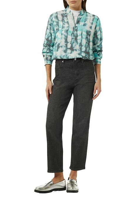 COMMA BLOUSES BLUE-GREEN AOP 2