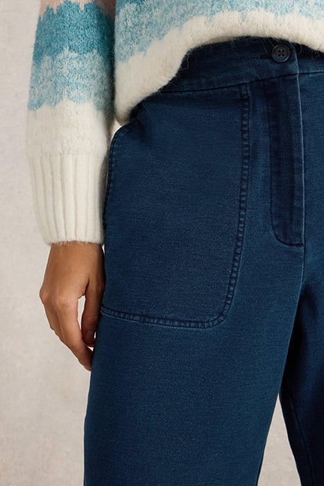 BELLE JERSEY WIDE LEG CROP DARK DENIM 5