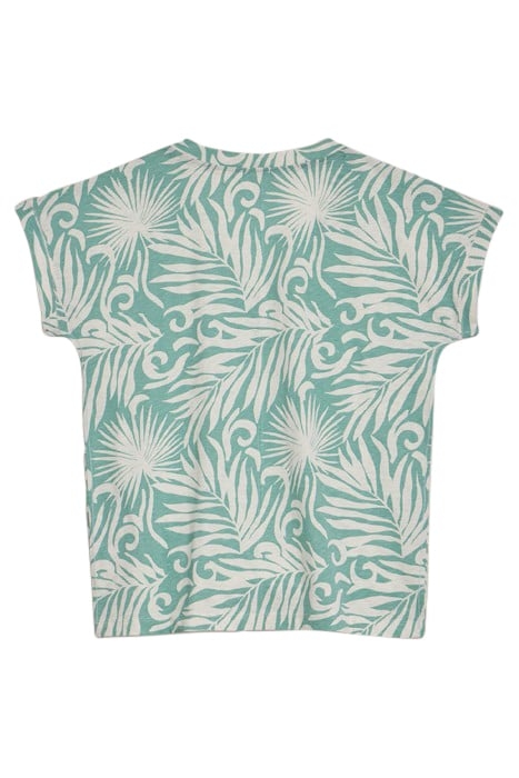 NELLY NOTCH NECK TEE TEAL PRINT 4