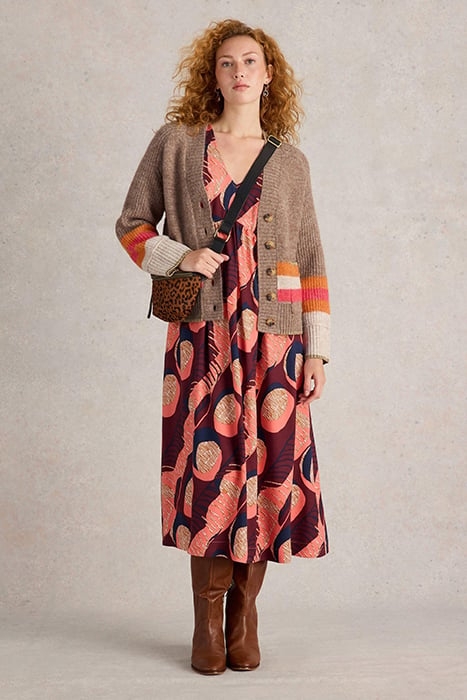 JUDI STRIPE CARDI NATURAL MULTI 1