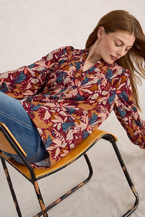 TERESA LONGLINE SHIRT PLUM PRINT 5