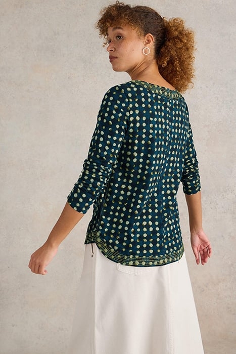 LONG SLEEVE WEAVER TEE BLUE PRINT 2