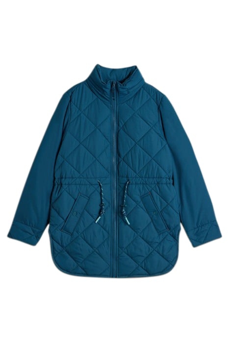EMILIA QUILTED COAT DARK TEAL 3