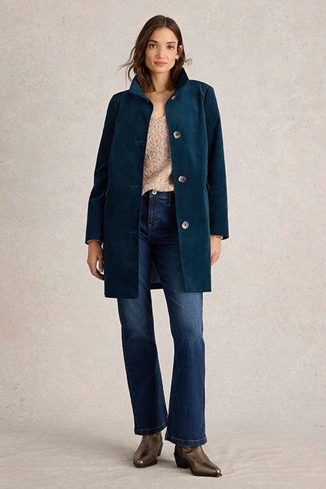 KARLA VELVET COAT DARK TEAL 1