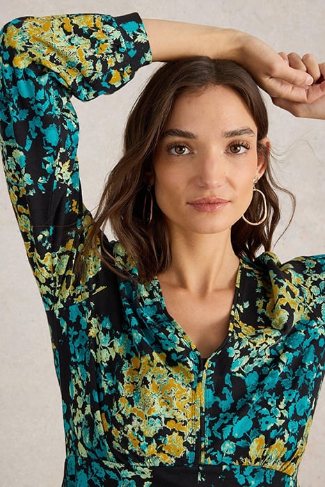 MEGAN JERSEY MIDI DRESS BLACK PRINT 5